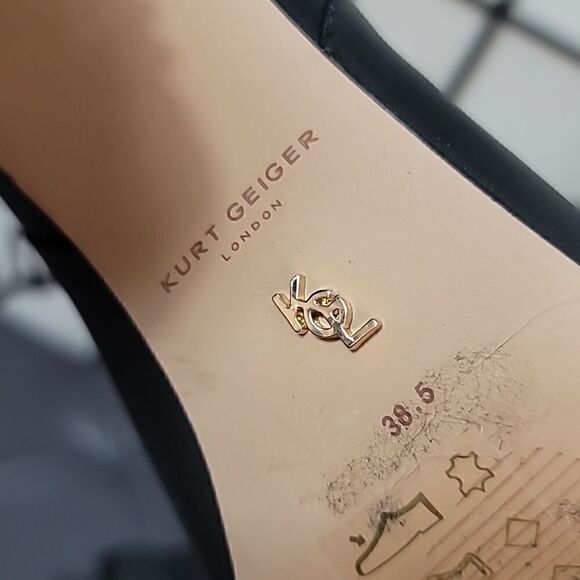 KURT GEIGER LONDON Raquel Chain Detail Block Heel Ankle Boots - Picture 13 of 15